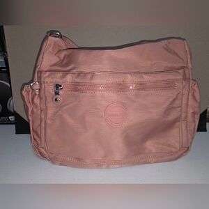 Dusty Rose Shoulder Bag with Front Zip Pocket. NWOT
